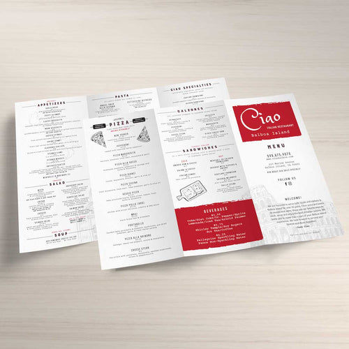 8.5" x 14" Tri-Fold Waterproof Menus - TerraSlate Inc.