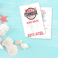 Modèle de menu de restaurant de poisson haut de gamme - 5,5" x 8,5"