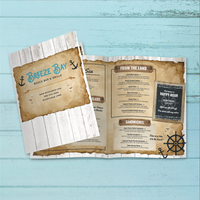 Beach Bar & Grille Menu Template 11" x 17" Bi-Fold