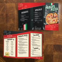 Paolo's Pizza Template 12" x 18" Trifold