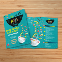 Poke Sama Menu Template 11" x 17" Bi-Fold