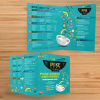 Poke Sama Menu Template 13" x 19" Bi-Fold