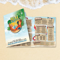 Plantilla de menú de playa plegable de 11" x 17"