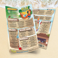 Modèle de menu de plage 11" x 17"