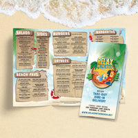 Beach Menu Template 12" x 18" Trifold