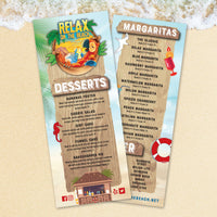 Beach Menu Template 6" x 15"