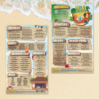 Beach Menu Template 8.5" x 14"