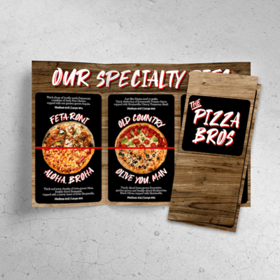 12" x 18" Tri-Fold Waterproof Menus - TerraSlate Inc.