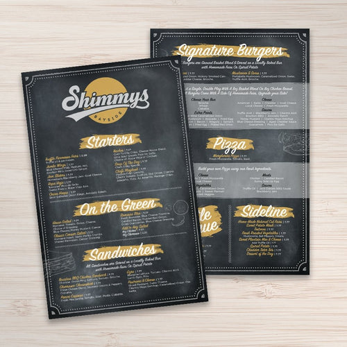 Waterproof Flat Table Menus 11" x 17” - TerraSlate Inc.