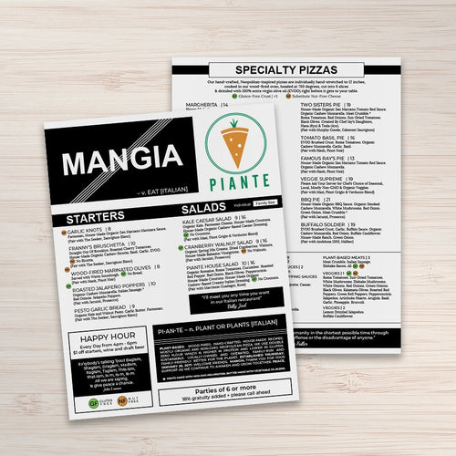 Waterproof Flat Table Menus Size A4 - TerraSlate Inc.