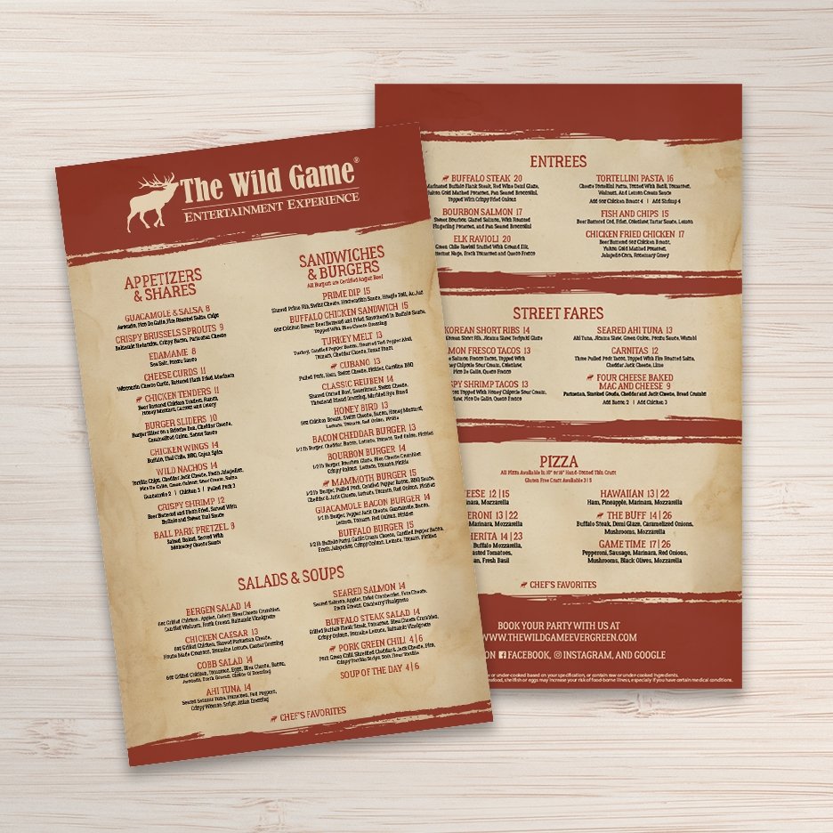 Solid Table Menu Waterproof Flat Table Menus 8.5